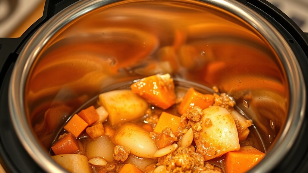 avoid overfilling inner pot