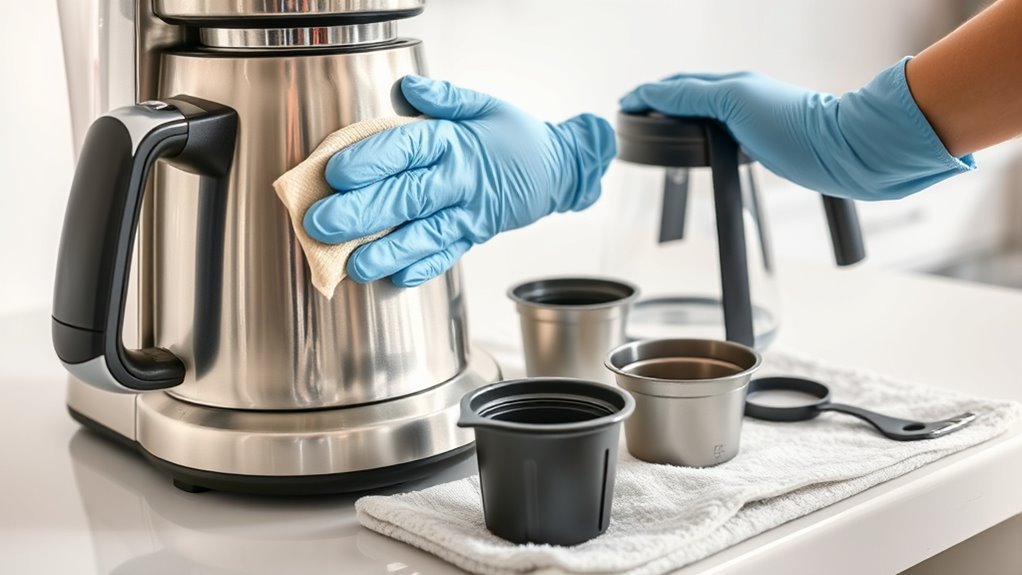 clean exterior and removable parts