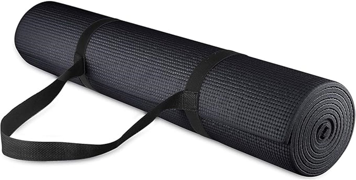 durable yoga mat with strap