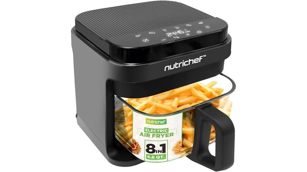 nutrichef 5 8 quart air fryer