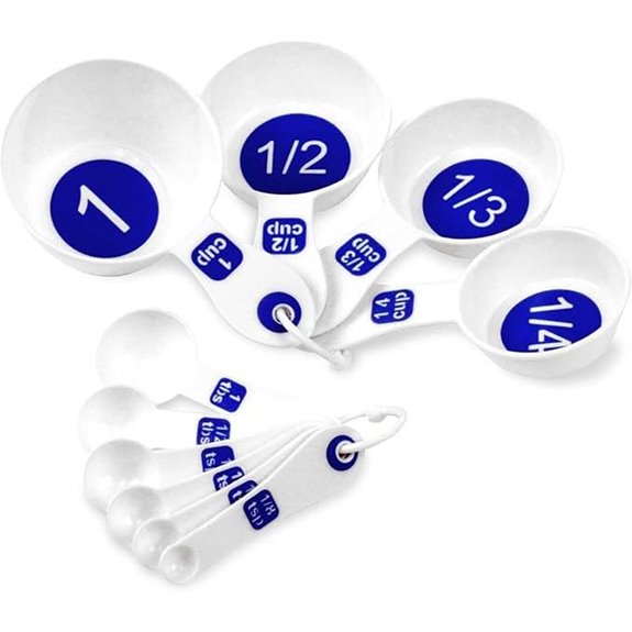 Chef Craft Easy to Read Plastic Measuring Cup Set 10 Piece white