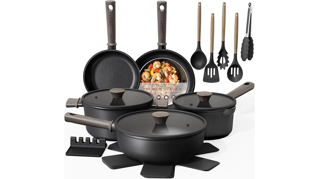 19 piece non stick cookware