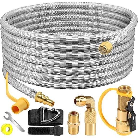 24FT RV Propane Hose with Quick Connect and Shutoff