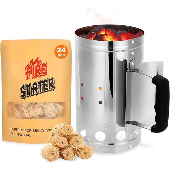 Charcoal Chimney Starter for BBQ and Camping