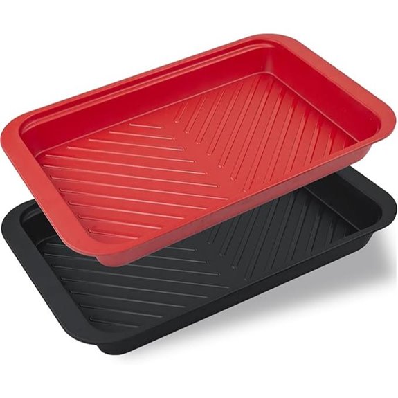 Deep Grilling Prep Serving Tray Set (Black & Red)