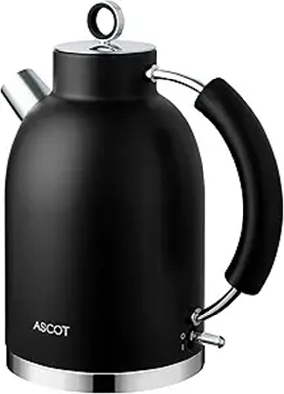 ASCOT Electric Kettle 1.6L Stainless Steel (Black)