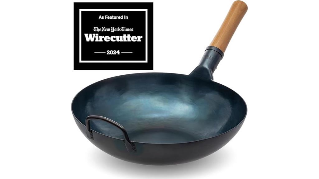 blue carbon steel wok