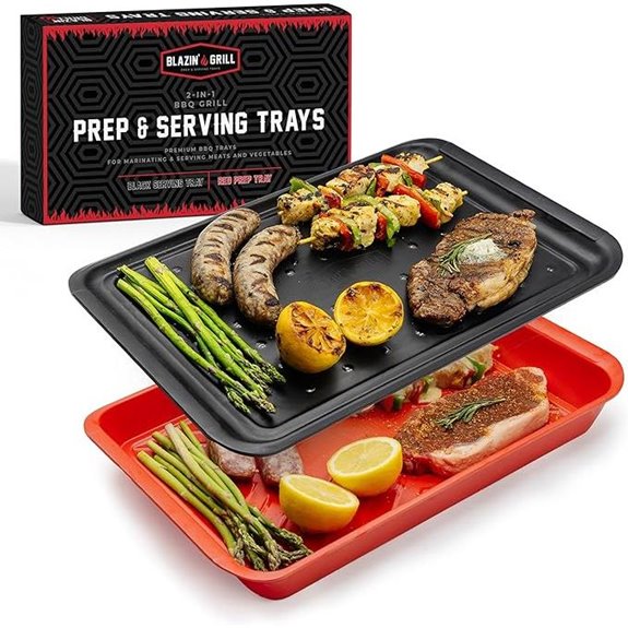 Blazin' GRILL Set of 2 Melamine Serving Trays