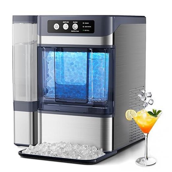 Nugget Ice Maker Countertop with Self-Cleaning功能