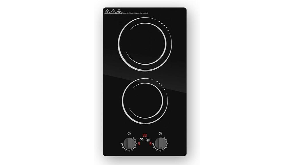 double electric burner cooktop