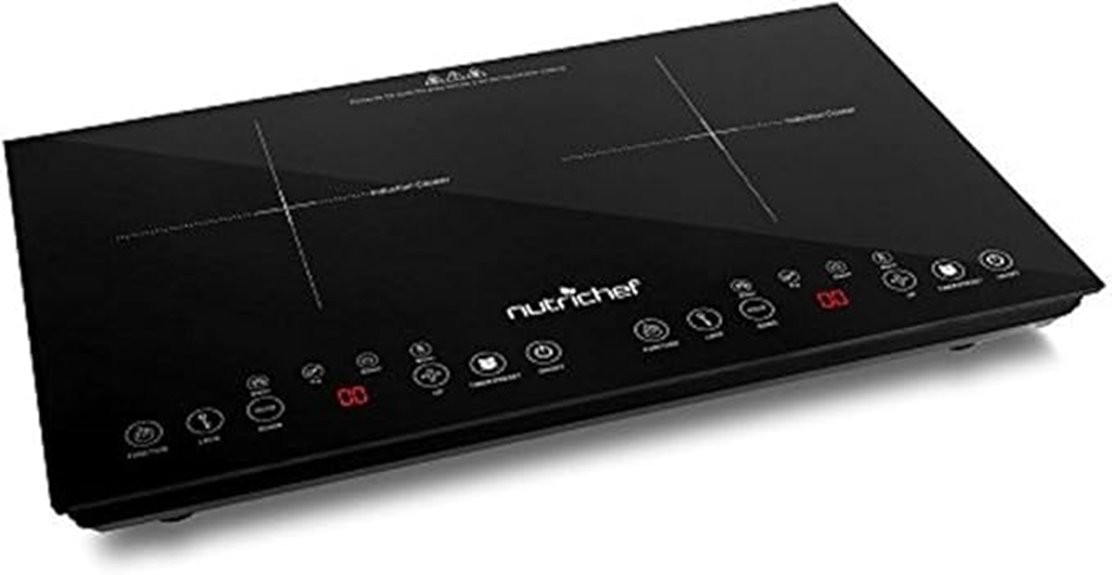 double induction cooktop controls
