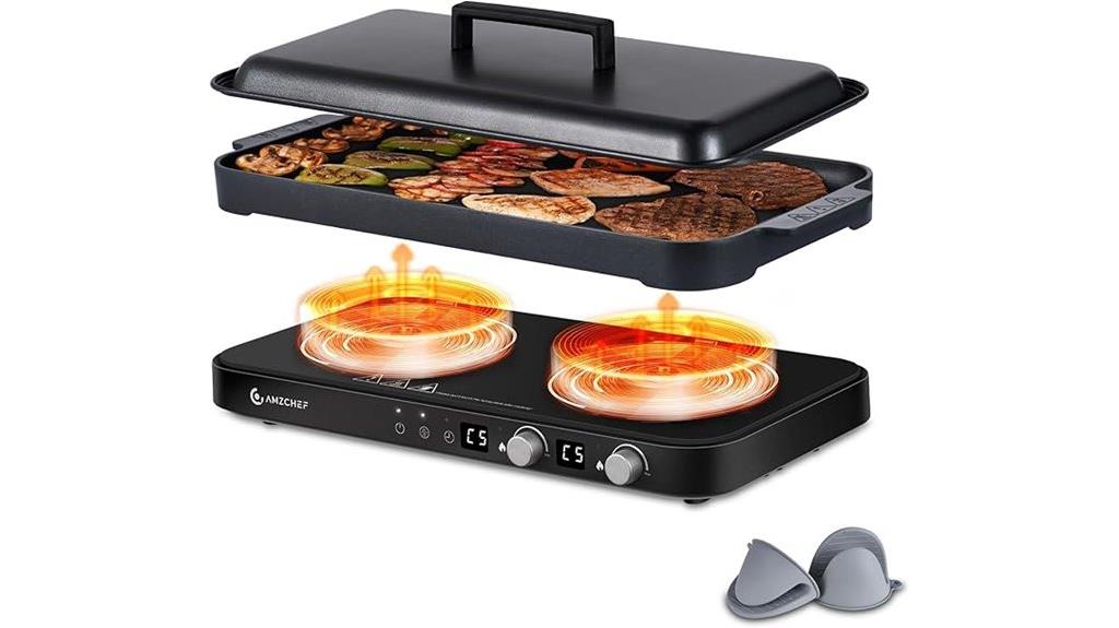 double induction cooktop with griddle