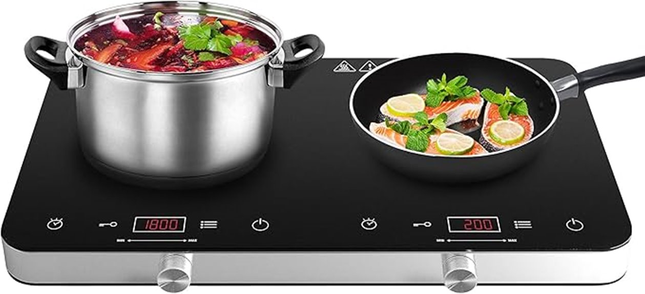 dual touch induction burners