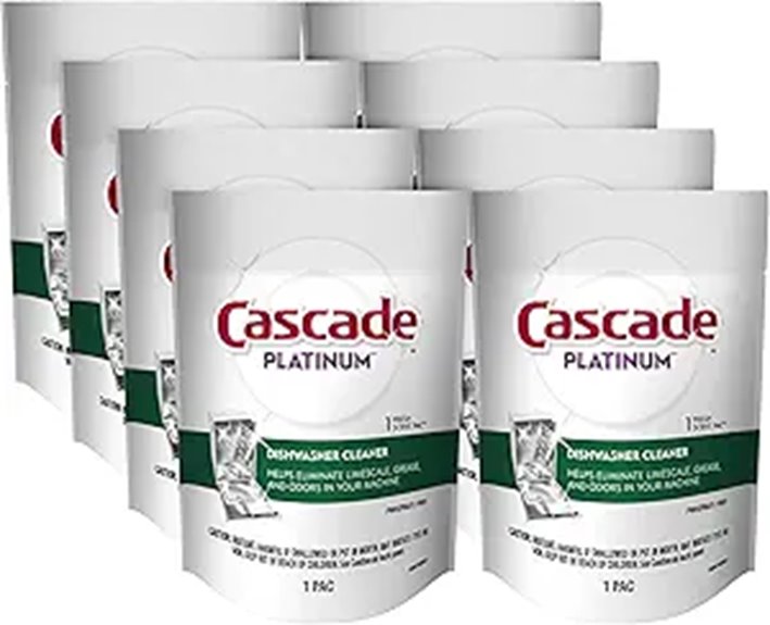 Cascade Platinum Dishwasher Cleaner Pods Fresh Scent 1 Count (8 Pack)
