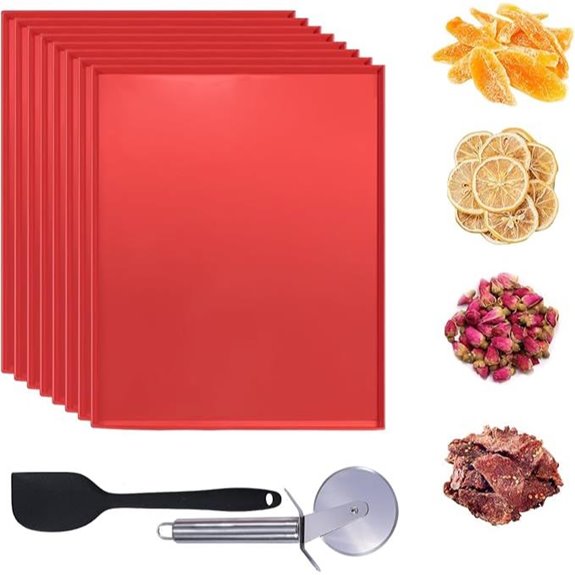 8PCS Silicone Dehydrator Trays for Fruits and Vegetables