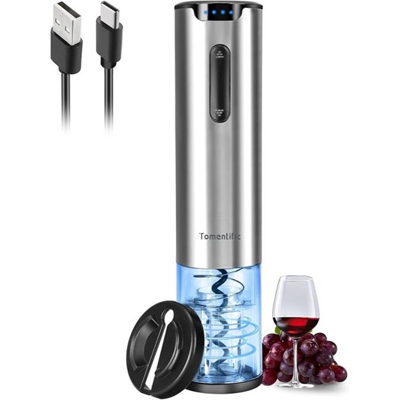 Tomentific Electric Wine Opener with Foil Cutter