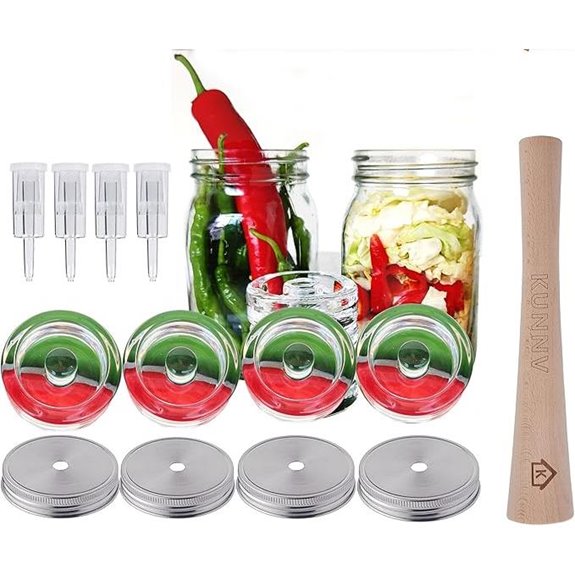Mason Jar Fermentation Kit with Weights and Airlocks