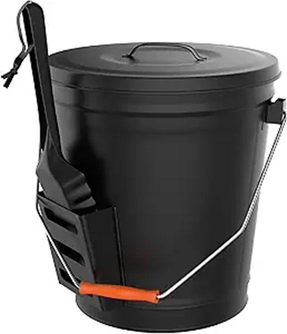 Ash Bucket with Lid and Shovel for Fireplace