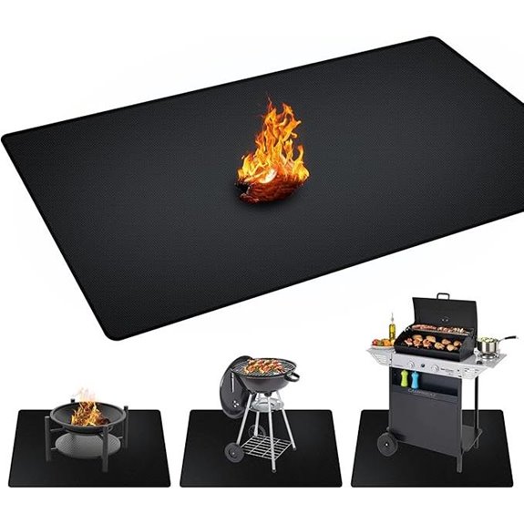 Outdoor Grill Mat Set Fireproof Waterproof 48x30 Inches