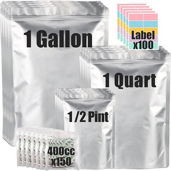Mylar Bags for Food Storage with Oxygen Absorbers