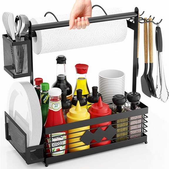 Grill Caddy with Paper Towel and Plate Holders