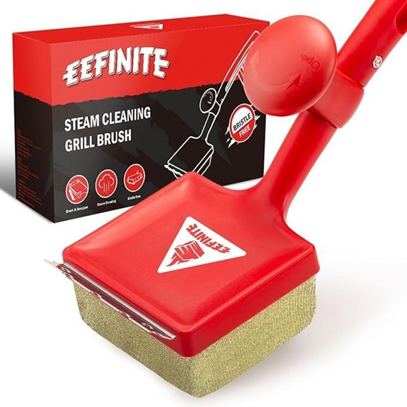 EEFINT BBQ Grill Cleaner Brush with Replacement Sponge