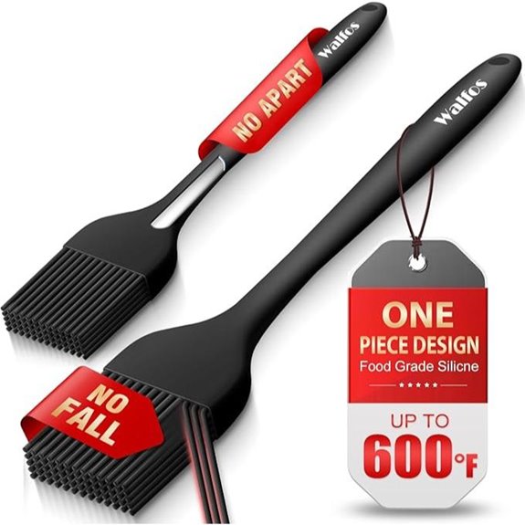 Walfos Heat-Resistant Silicone Basting Brushes (2 Sizes)