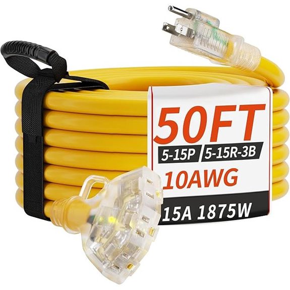 50 FT 10-Gauge Weatherproof Outdoor Extension Cord