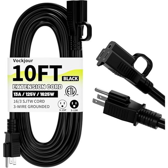16/3 Waterproof Heavy Duty Extension Cord 10 Ft