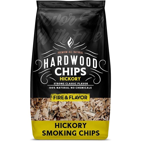 Fire & Flavor Premium All Natural Smoking Wood Chips 2 Pounds Hickory