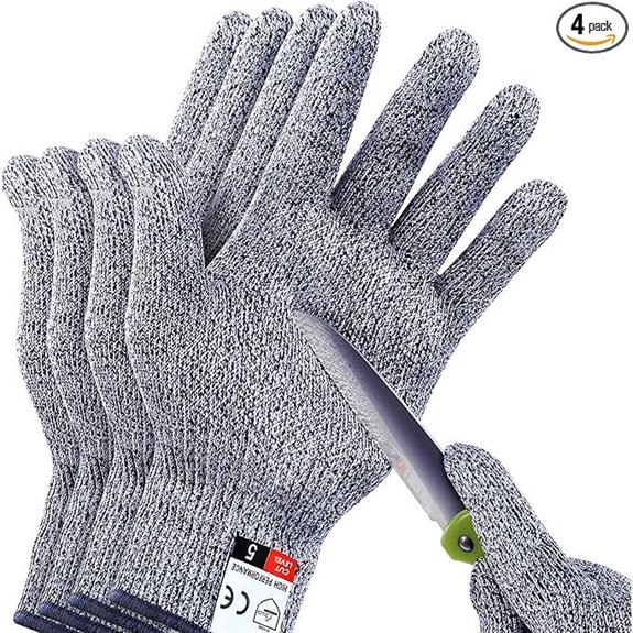 THOMEN Cut Resistant Gloves Level 5 Protection (4 PCS)