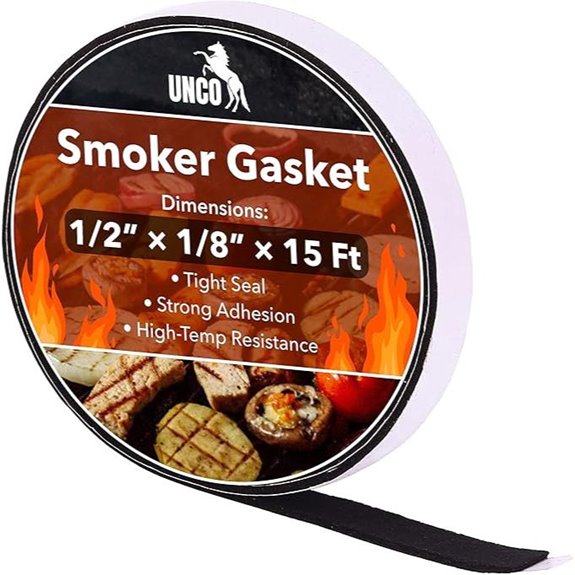 UNCO Smoker Gasket - 15 Ft 1/2X1/8 High Temp Grill & BBQ Gasket