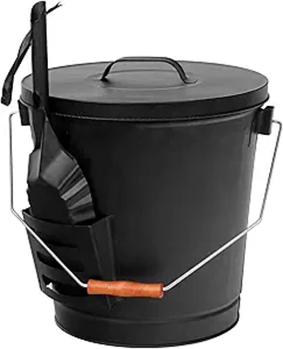 JupiterForce Ash Bucket with Lid and Shovel
