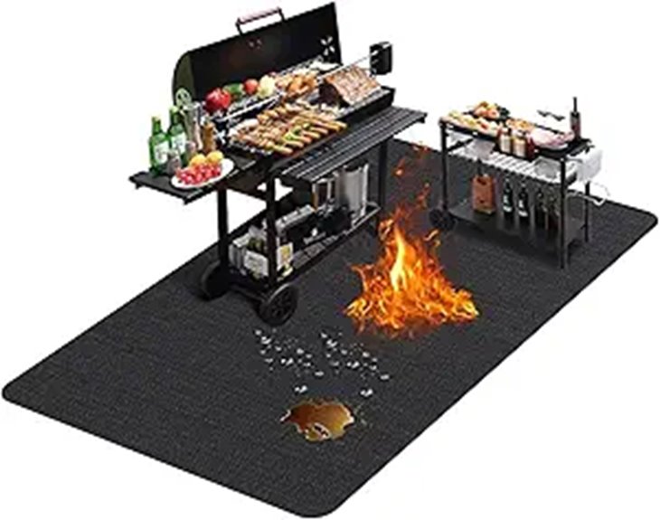 Large 76x52 Double-Sided Fireproof Grill Mat