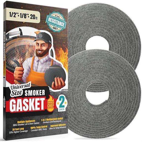 XXL 20 FT Smoker Gasket Seal - Grey 2-Pack