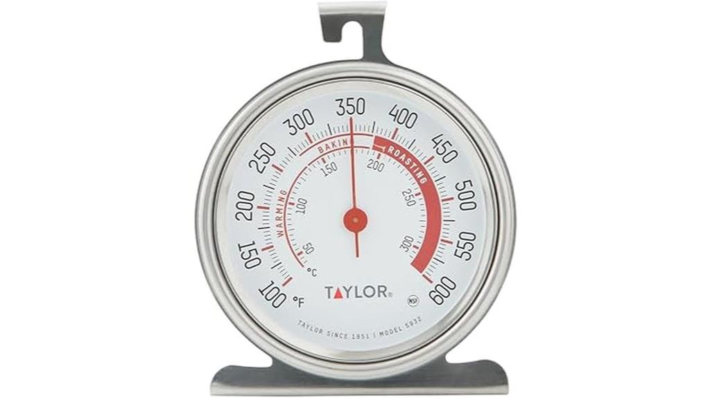large silver dial thermometer