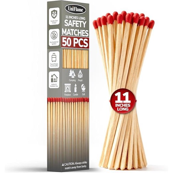 Extra Long Wooden Safety Matches (50 Pack)