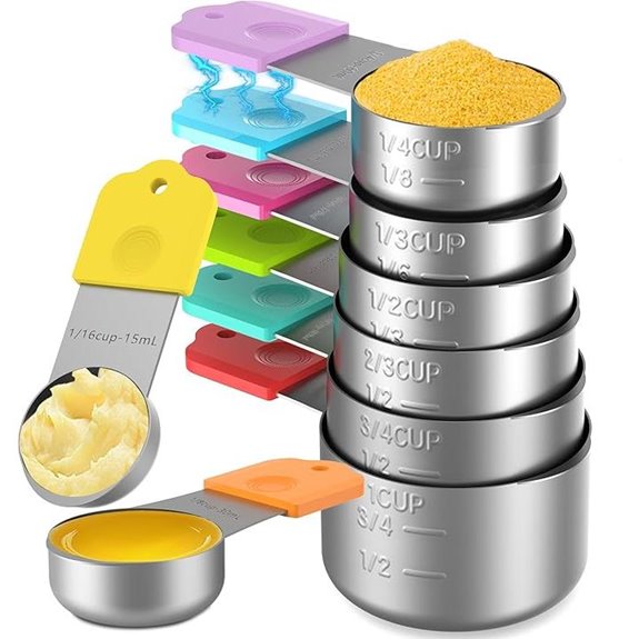 Magnetic Stainless Steel Measuring Cups Set