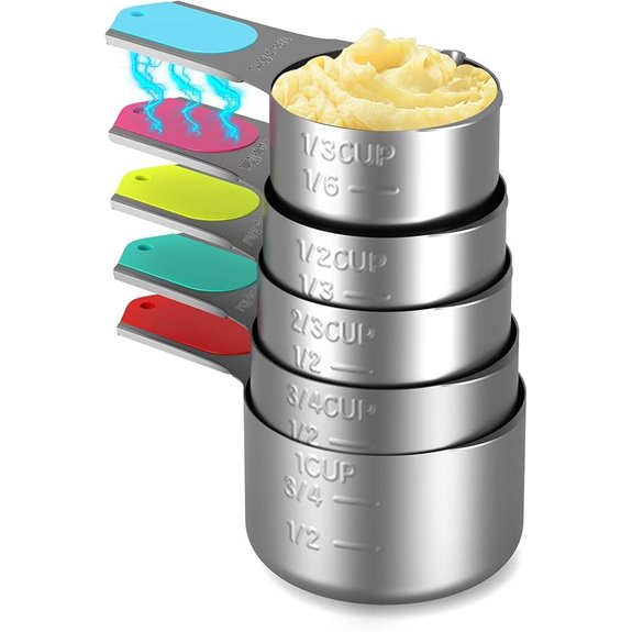 Magnetic Stainless Steel Measuring Cups Set of 5