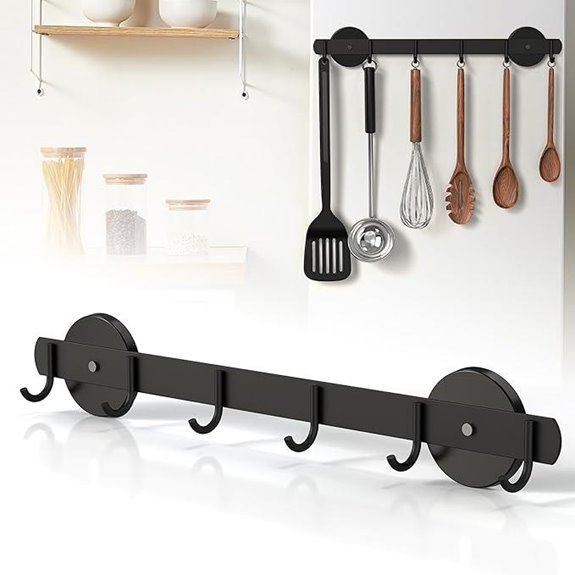 Magnetic Kitchen Utensil & Towel Holder with Hooks