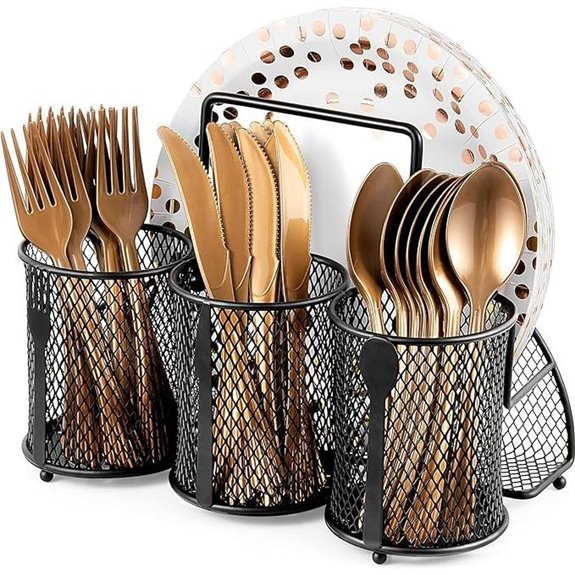 Metal Utensil Caddy for Camping and Kitchen