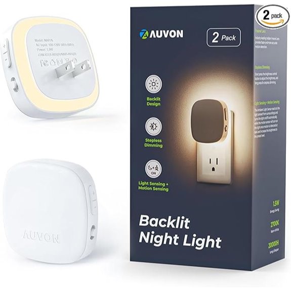 AUVON Plug-in LED Night Light with Motion Sensor