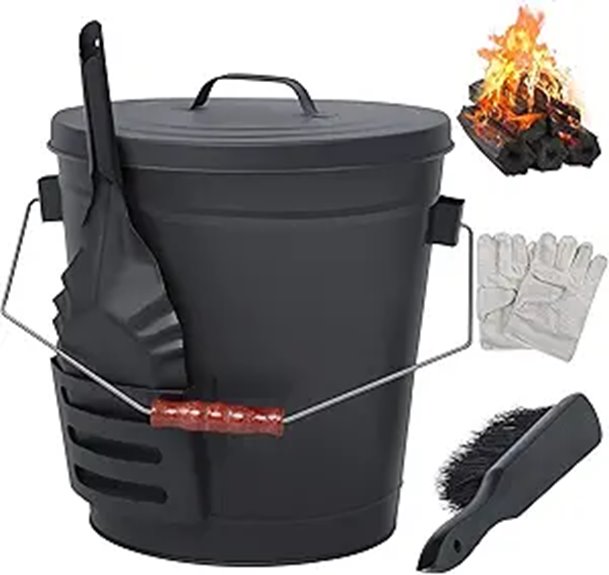 Natural Expressions Fireplace Ash Bucket with Lid