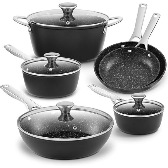 BEZIA Nonstick Induction Cookware Pots and Pans Set