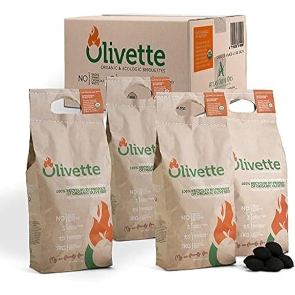 Organic Charcoal Briquettes by Olivette (4-Pack)