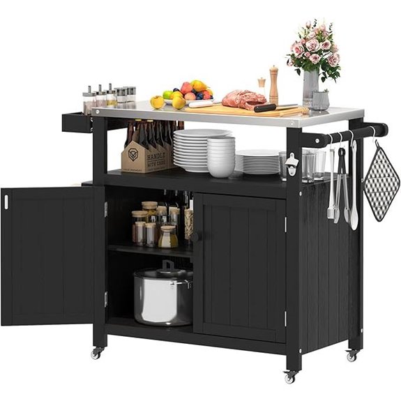 Weatherproof HIPS Outdoor Kitchen Island with Storage