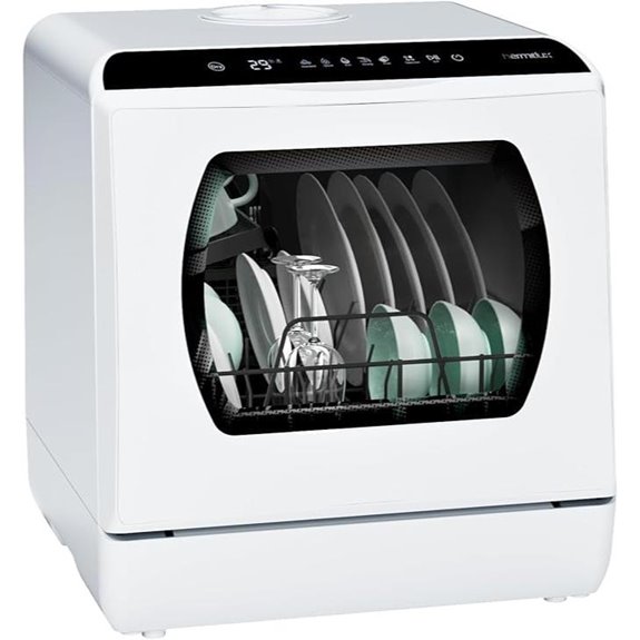 Hermitlux Portable Countertop Mini Dishwasher