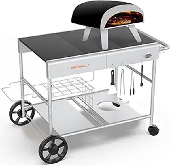 Movable Pizza Oven Cart for Ooni and Grills