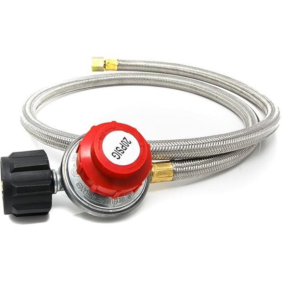 Gas One 2113 0-20PSI Propane Regulator with Hose 4 ft