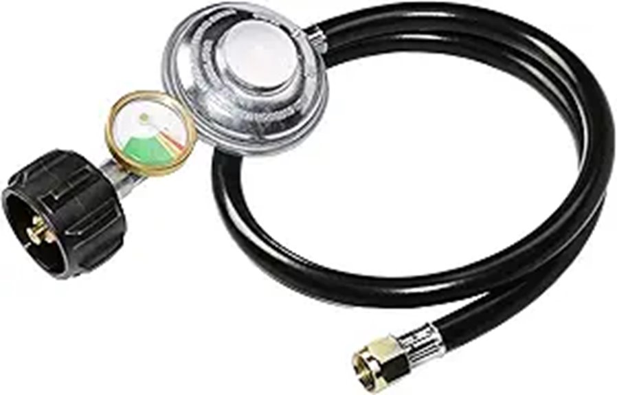 Propane Regulator Hose with Tank Gauge 3/8 Flare